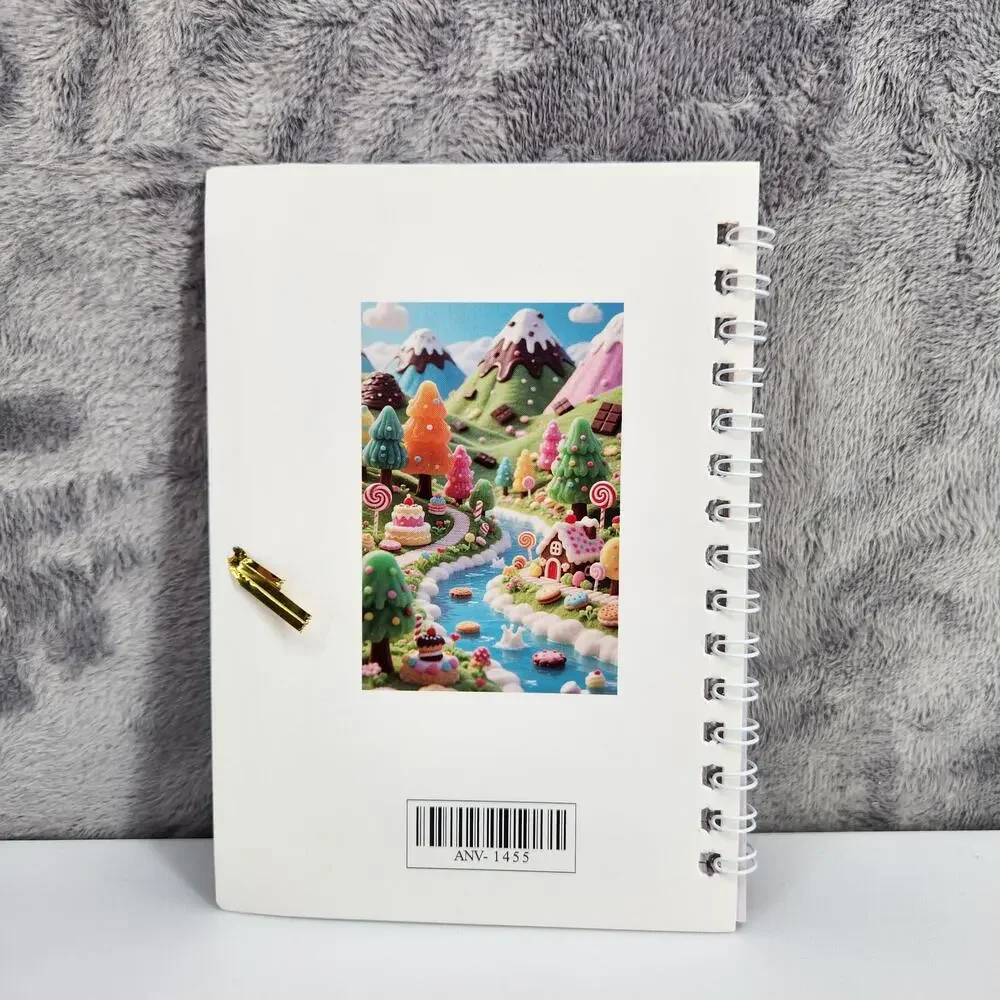 2 Spiral Pocket Notebook/Pen Ice Cream Cup & Candyland 4x5.5